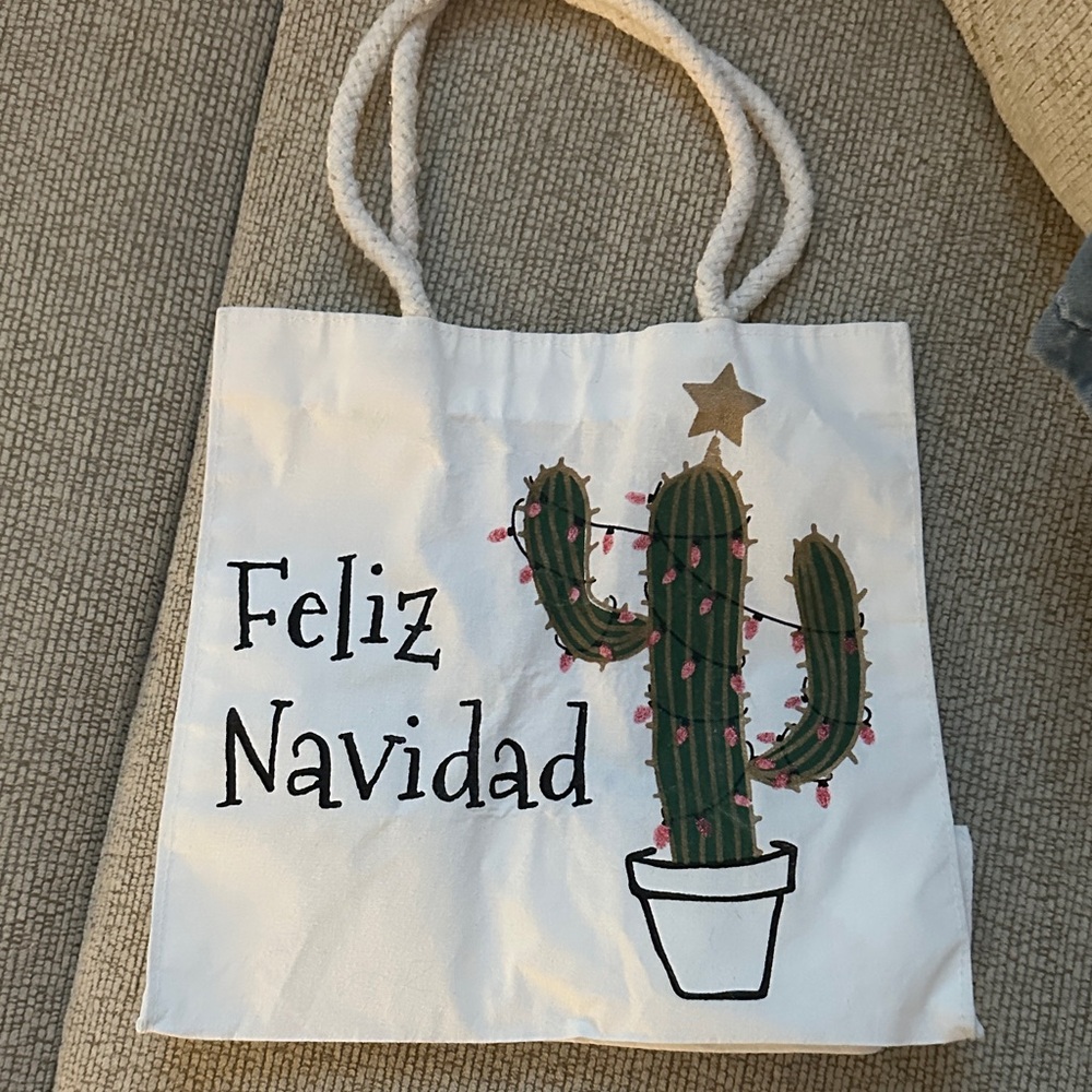 Feliz Navidad Cactus Tote Bag